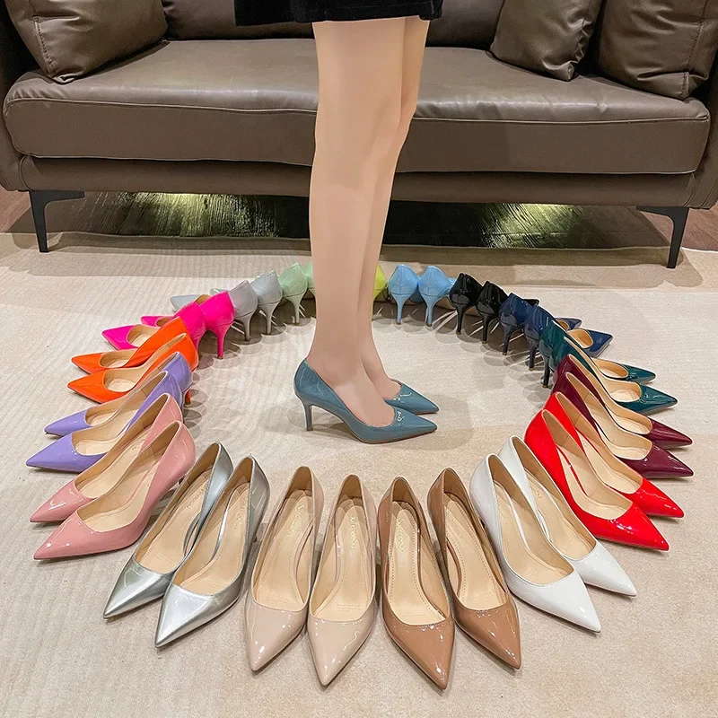 Soft Leather Sliver Gold High Heels 8/10cm Shoe Fashion Women Pumps Pointed Toe Slip-on Office Woman Wedding Shoes Large Size 40
Soft Leather Sliver Gold High Heels 8/10cm Shoe Fashion Women Pumps Pointed Toe Slip-on Office Woman Wedding Shoes Large Size 40