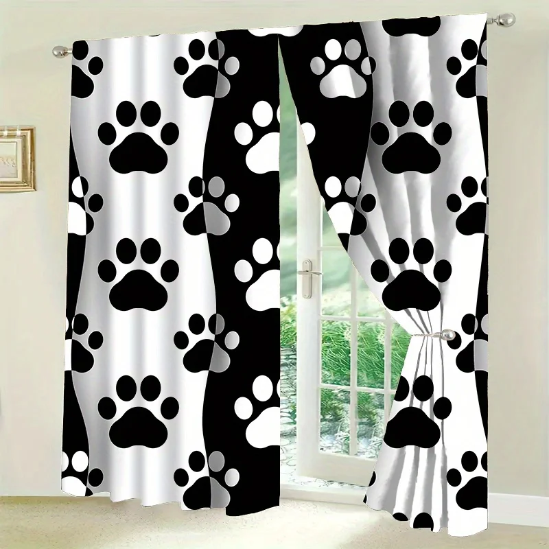 2PC Paw Print Dog Themed Curtains - Pet Lover's Rod Pocket Drapes for Bedroom & Living Room Decor
2PC Paw Print Dog Themed Curtains - Pet Lover's Rod Pocket Drapes for Bedroom & Living Room Decor
