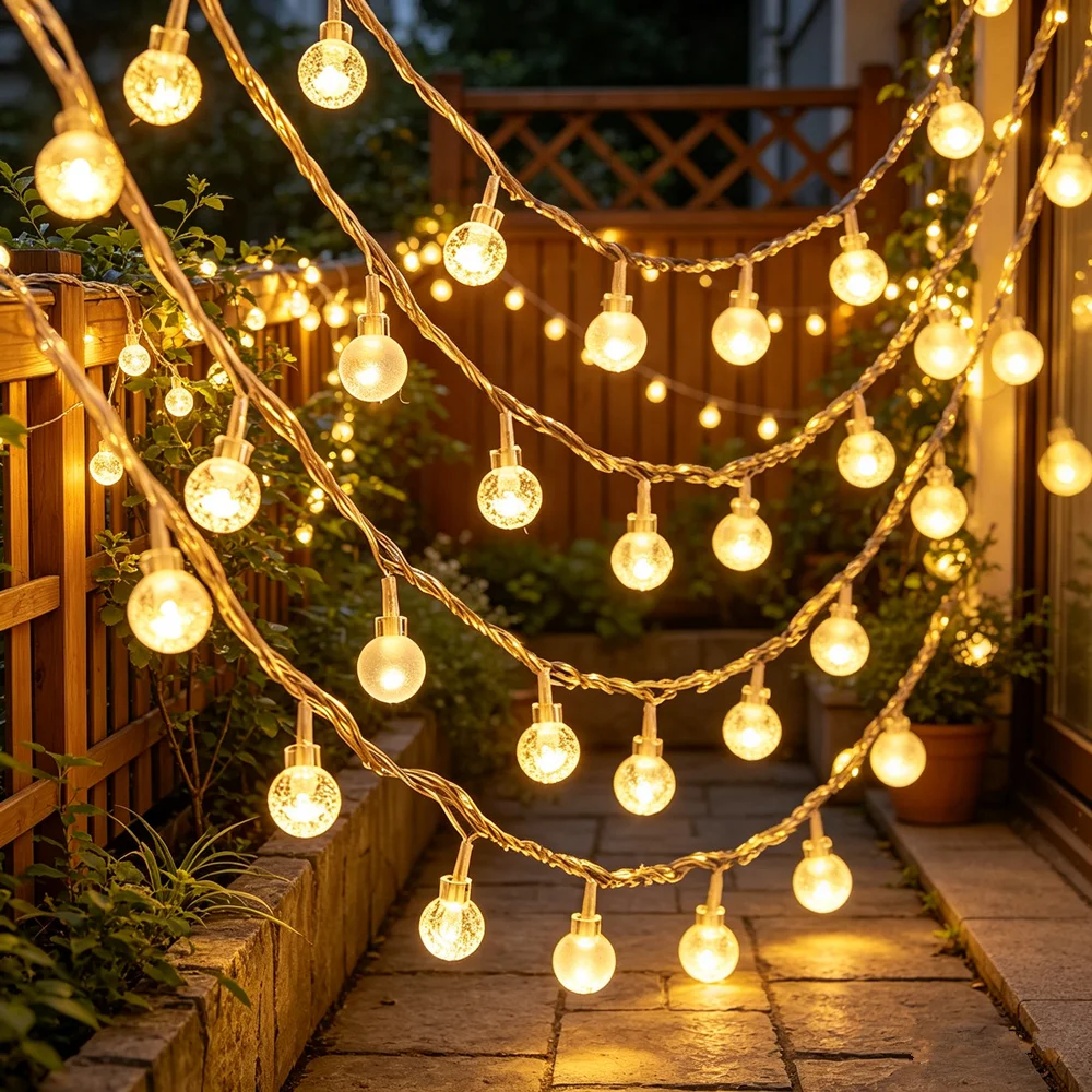 Camping Wedding Garalnd Lights Battery Garden Party Bedroom Decoration LED Fairy Light Crystal Ball String Lights for Christmas
Camping Wedding Garalnd Lights Battery Garden Party Bedroom Decoration LED Fairy Light Crystal Ball String Lights for Christmas