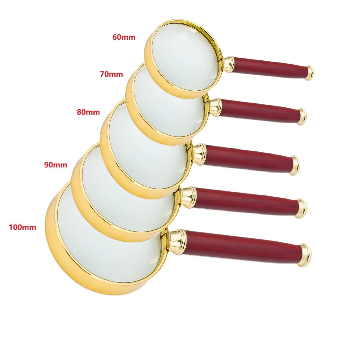 10X High-grade Exquisite Gold-plated Handheld Magnifier with Imitation Padauk S wooden Handle for the Elderly to Read Books
10X High-grade Exquisite Gold-plated Handheld Magnifier with Imitation Padauk S wooden Handle for the Elderly to Read Books