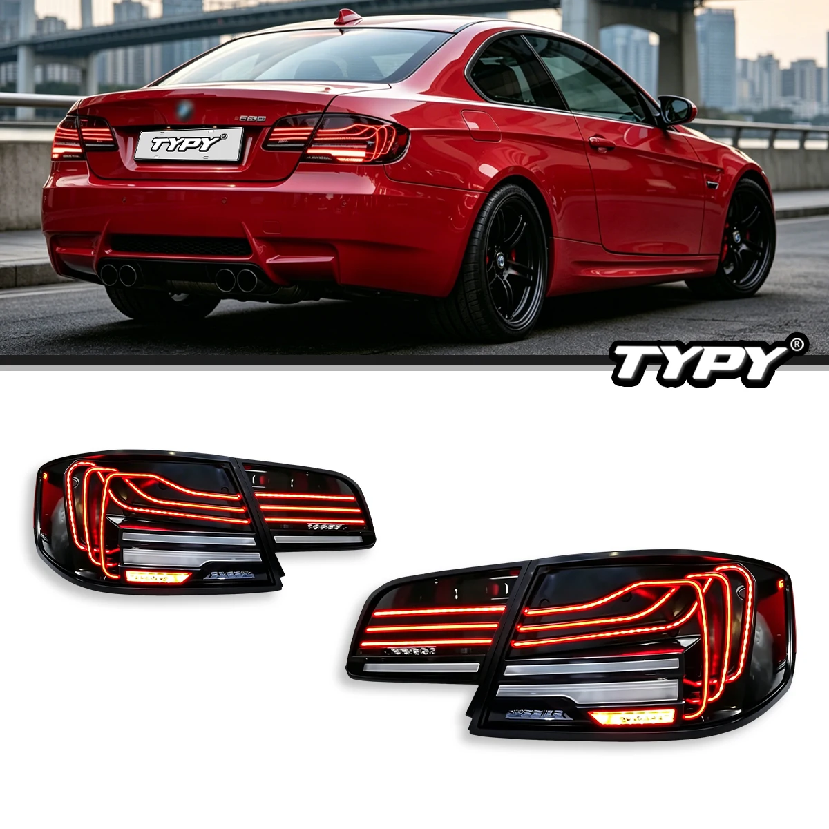 TYPY For BMW 3 Series E92 2005-2013 LED Taillights Assembly Laser Wire Style Start-up Dynamic DRL Sequential Turn Signal Mod
TYPY For BMW 3 Series E92 2005-2013 LED Taillights Assembly Laser Wire Style Start-up Dynamic DRL Sequential Turn Signal Mod