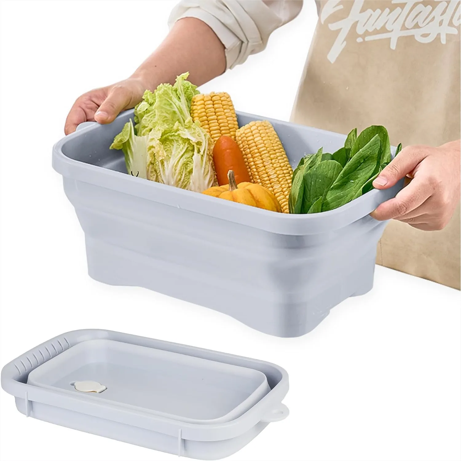 Collapsible Dish Pan, 2 Gal (7.5L) Foldable Wash Basin for Kitchen Sink with Drainage Hole, Space Saving for Camping and Travel
Collapsible Dish Pan, 2 Gal (7.5L) Foldable Wash Basin for Kitchen Sink with Drainage Hole, Space Saving for Camping and Travel