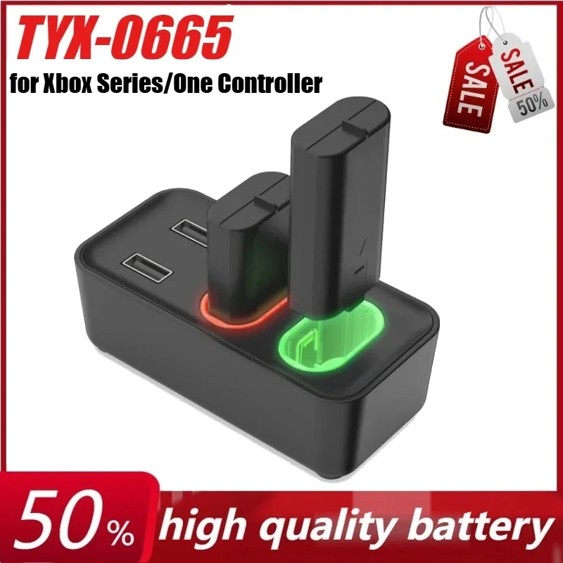 TYX-0665 2x800mAh Controller Battery Pack with Battery Charger Station Gamepad Battery for Xbox Series/One Controller
TYX-0665 2x800mAh Controller Battery Pack with Battery Charger Station Gamepad Battery for Xbox Series/One Controller