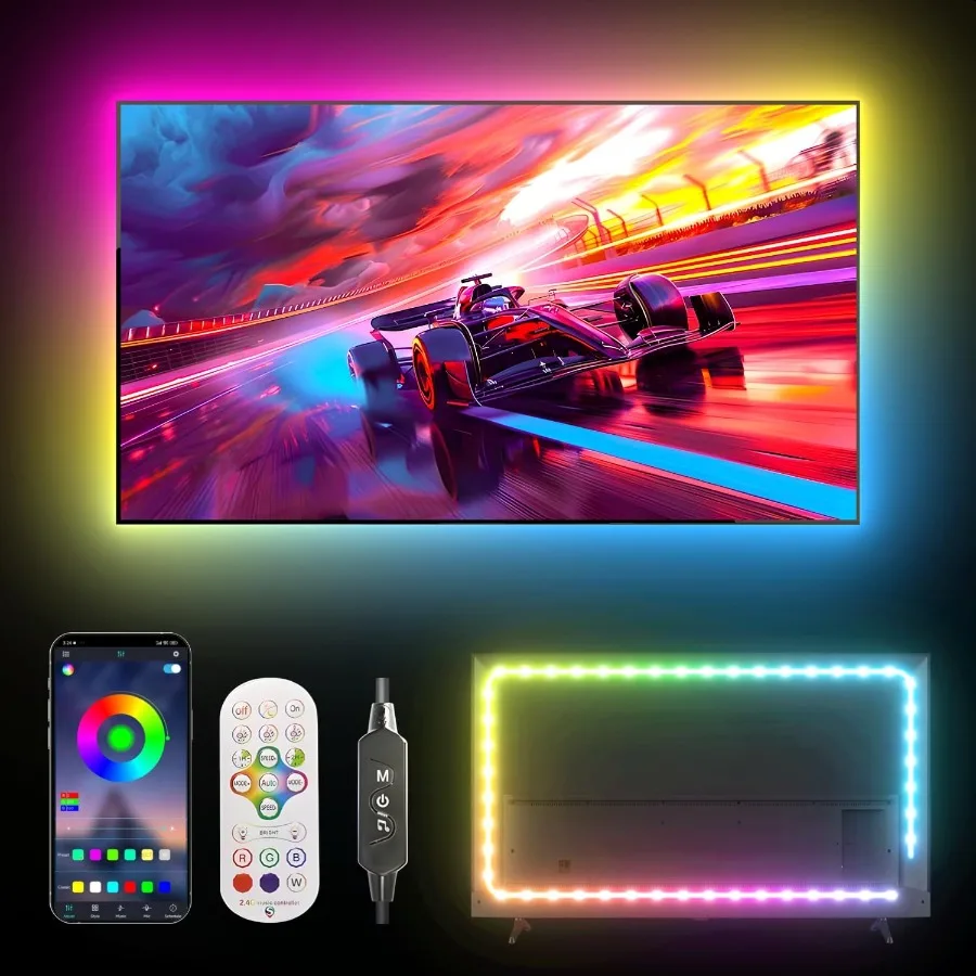 Светодиодные фонари для телевизора16.4FT RGB Подсветка телевизора За пределами для 5575-дюймового пульта дистанционного управления Smart APP с дистанционной синхронизацией музыки USB-питание
Светодиодные фонари для телевизора16.4FT RGB Подсветка телевизора За пределами для 5575-дюймового пульта дистанционного управления Smart APP с дистанционной синхронизацией музыки USB-питание
