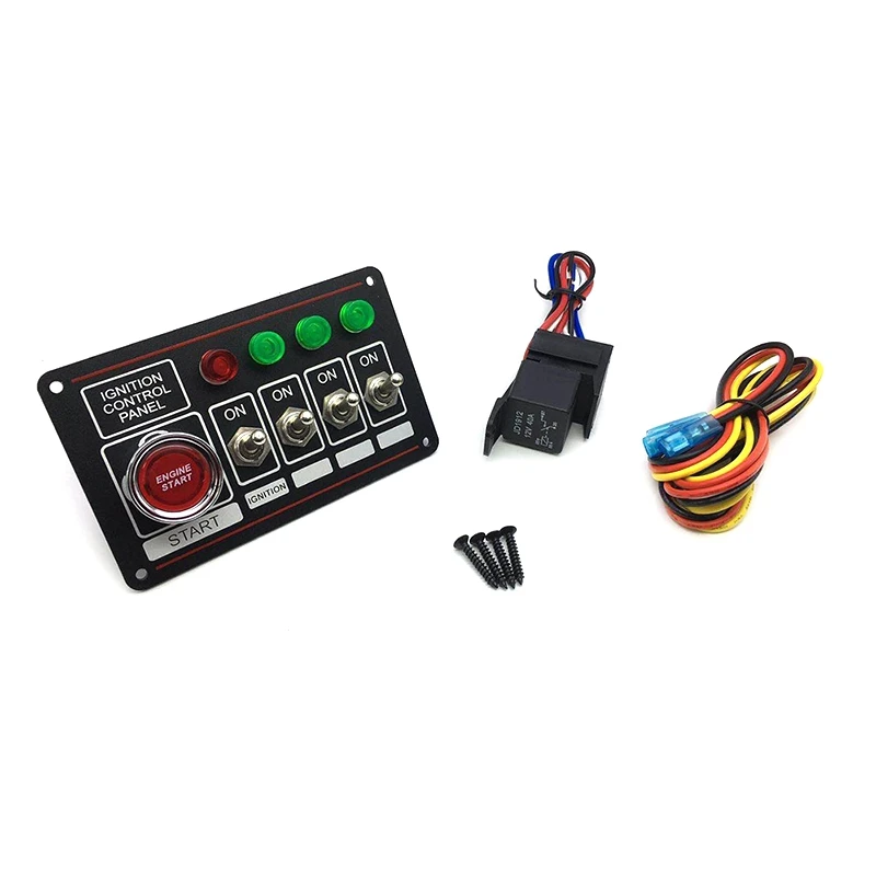 12V Ignition Switch Panel Engine Start Push Button LED Toggle Racing Auto, Black
12V Ignition Switch Panel Engine Start Push Button LED Toggle Racing Auto, Black