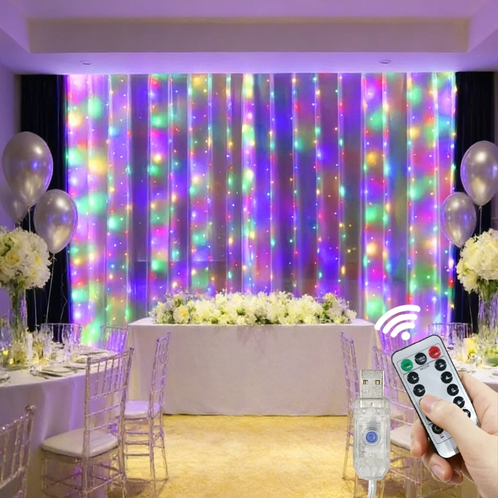 LED Curtain Lights USB Plug Festoon Christmas Decoration for Home Outdoor Wedding Party Garland Eid Mubarak 8 Lighting Modes
LED Curtain Lights USB Plug Festoon Christmas Decoration for Home Outdoor Wedding Party Garland Eid Mubarak 8 Lighting Modes