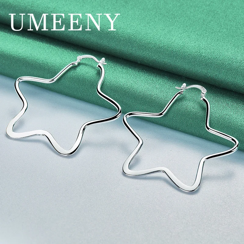 925 Sterling Silver 52MM Exquisite Star Hollow Earrings Women Jewelry Accessories Wedding Gift Party
925 Sterling Silver 52MM Exquisite Star Hollow Earrings Women Jewelry Accessories Wedding Gift Party