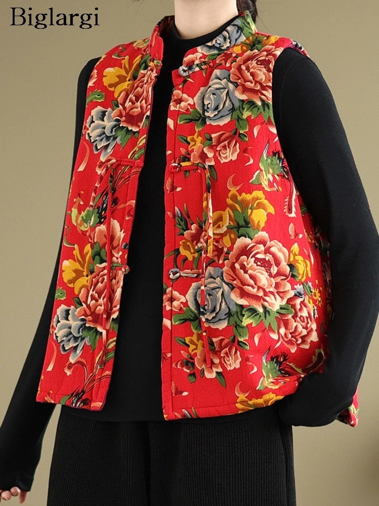 Oversized Autumn Winter Sleeveless Vests Padded Cotton Coat Women Flower Floral Print Fashion Ladies Jackets Loose Woman Coats
Oversized Autumn Winter Sleeveless Vests Padded Cotton Coat Women Flower Floral Print Fashion Ladies Jackets Loose Woman Coats