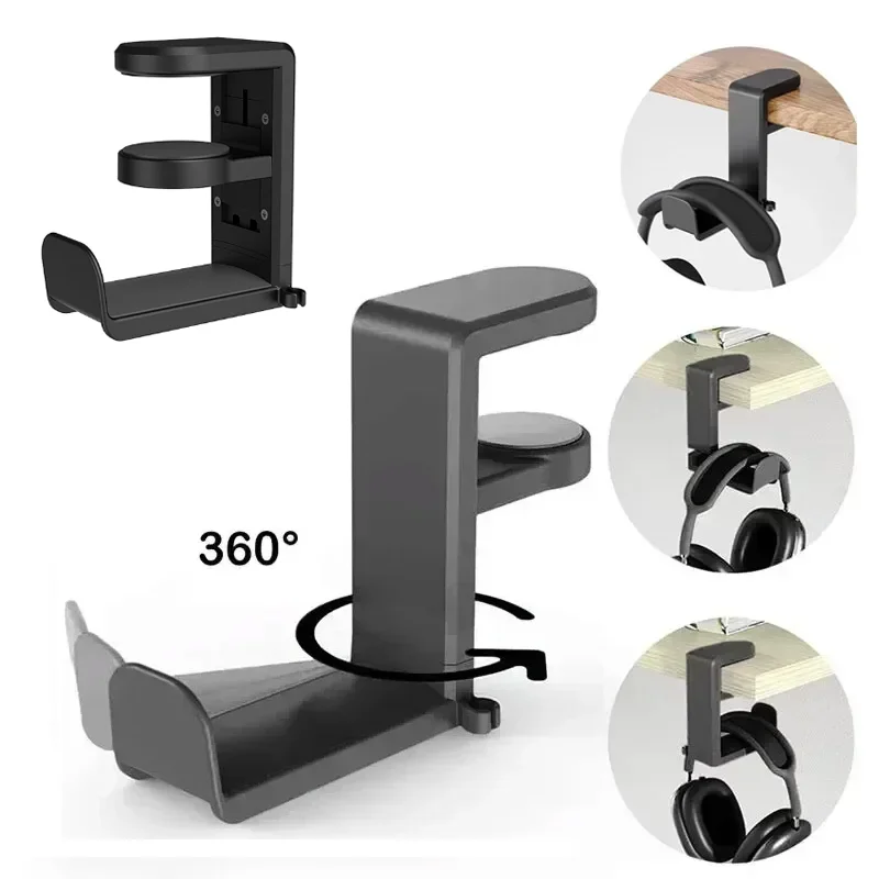Desk Headphone Stand Hanger Hook 360 Rotation Gaming Headset Stand PC Adjustable Headphone Holder Bracket with Cable Clip
Desk Headphone Stand Hanger Hook 360 Rotation Gaming Headset Stand PC Adjustable Headphone Holder Bracket with Cable Clip