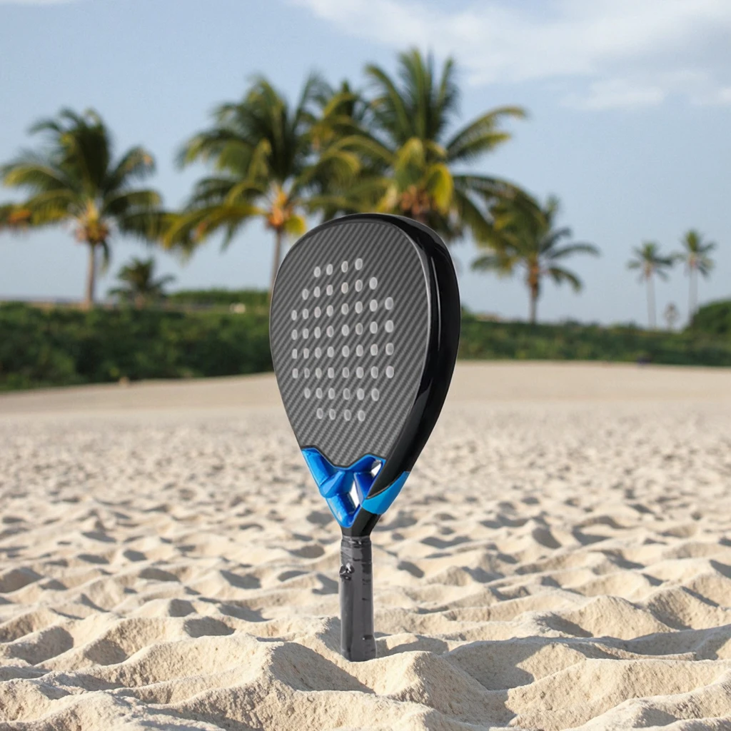 High specification Carbon fiber material beach tennis racket, 50mm face 325g weight 50cm length, black customizable professional
High specification Carbon fiber material beach tennis racket, 50mm face 325g weight 50cm length, black customizable professional