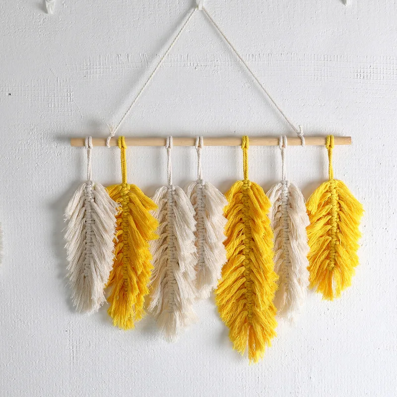 Feather Tapestry Hand-woven Wheat Tapestry Cotton Rope Leaf Wall Hanging decorative tapestry home wall decoration wall hanging
Feather Tapestry Hand-woven Wheat Tapestry Cotton Rope Leaf Wall Hanging decorative tapestry home wall decoration wall hanging