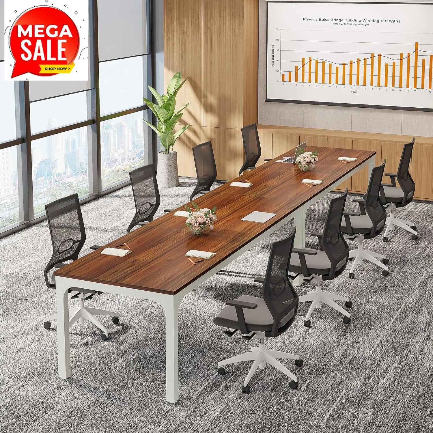 6.5 FT Conference Room Table, 78.74" W x 27.56" D Large Office Conference Table, Modern Seminar Meeting Table for Boardroom (2,
6.5 FT Conference Room Table, 78.74" W x 27.56" D Large Office Conference Table, Modern Seminar Meeting Table for Boardroom (2,