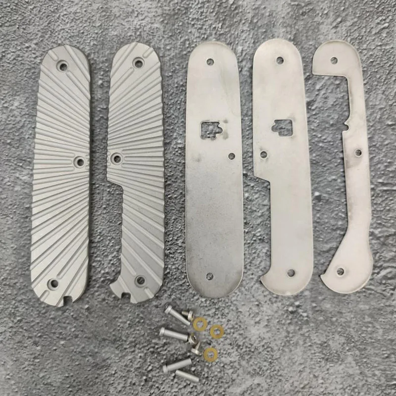 1 Pair Titanium Alloy Knife Handle Scales with Liners & With cut-out for corkscrew for 91mm Victorinox Swiss Army
1 Pair Titanium Alloy Knife Handle Scales with Liners & With cut-out for corkscrew for 91mm Victorinox Swiss Army