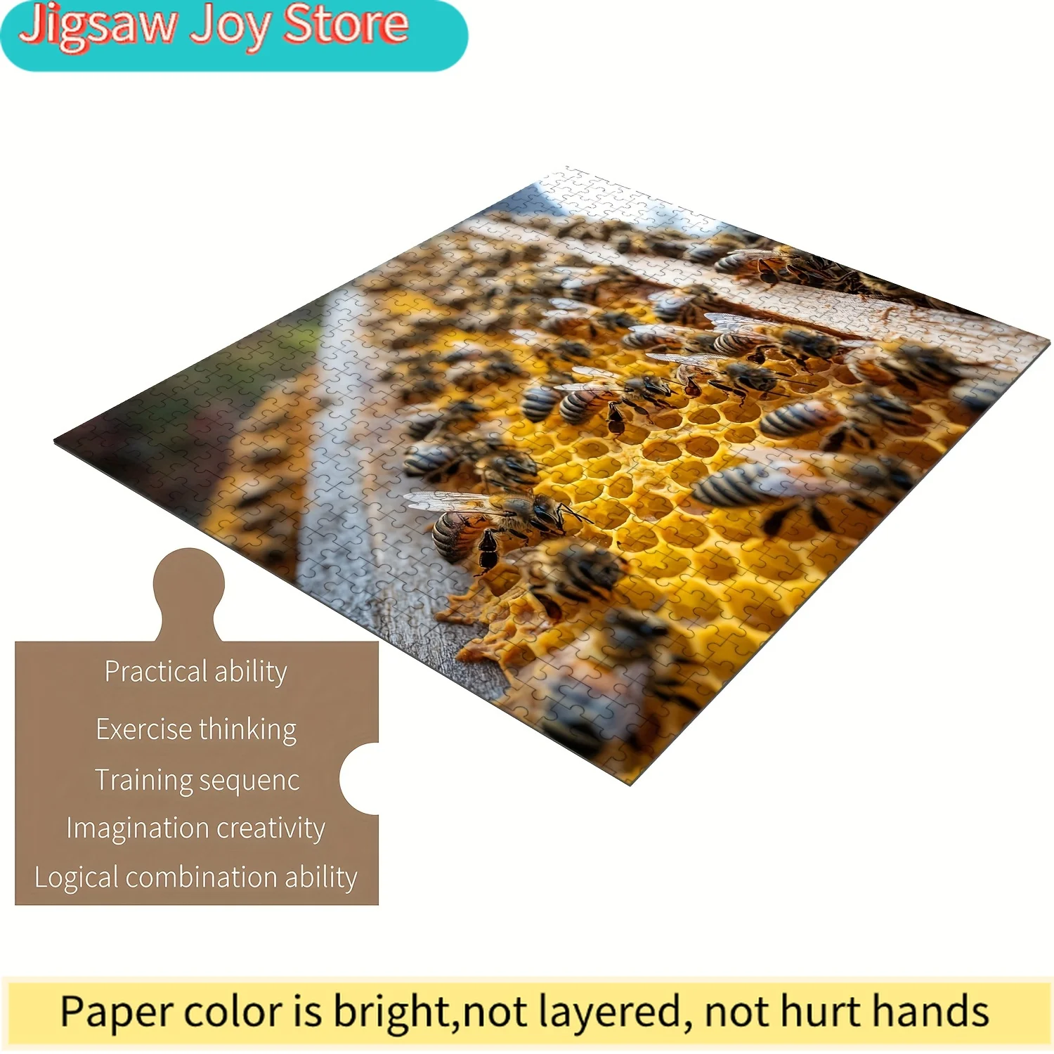 Jigsaw Puzzle for & Families - Busy Bee Hive Design, Intermediate Challenge, Premium Wooden Puzzle with Vibrant Colors, Porta
Jigsaw Puzzle for & Families - Busy Bee Hive Design, Intermediate Challenge, Premium Wooden Puzzle with Vibrant Colors, Porta