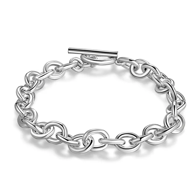 Fashion S925 Sterling Silver Bracelet Circles Chain Trendy Lady Bangle Simple Color with Cute Link Chain Women Men Jewelry
Fashion S925 Sterling Silver Bracelet Circles Chain Trendy Lady Bangle Simple Color with Cute Link Chain Women Men Jewelry