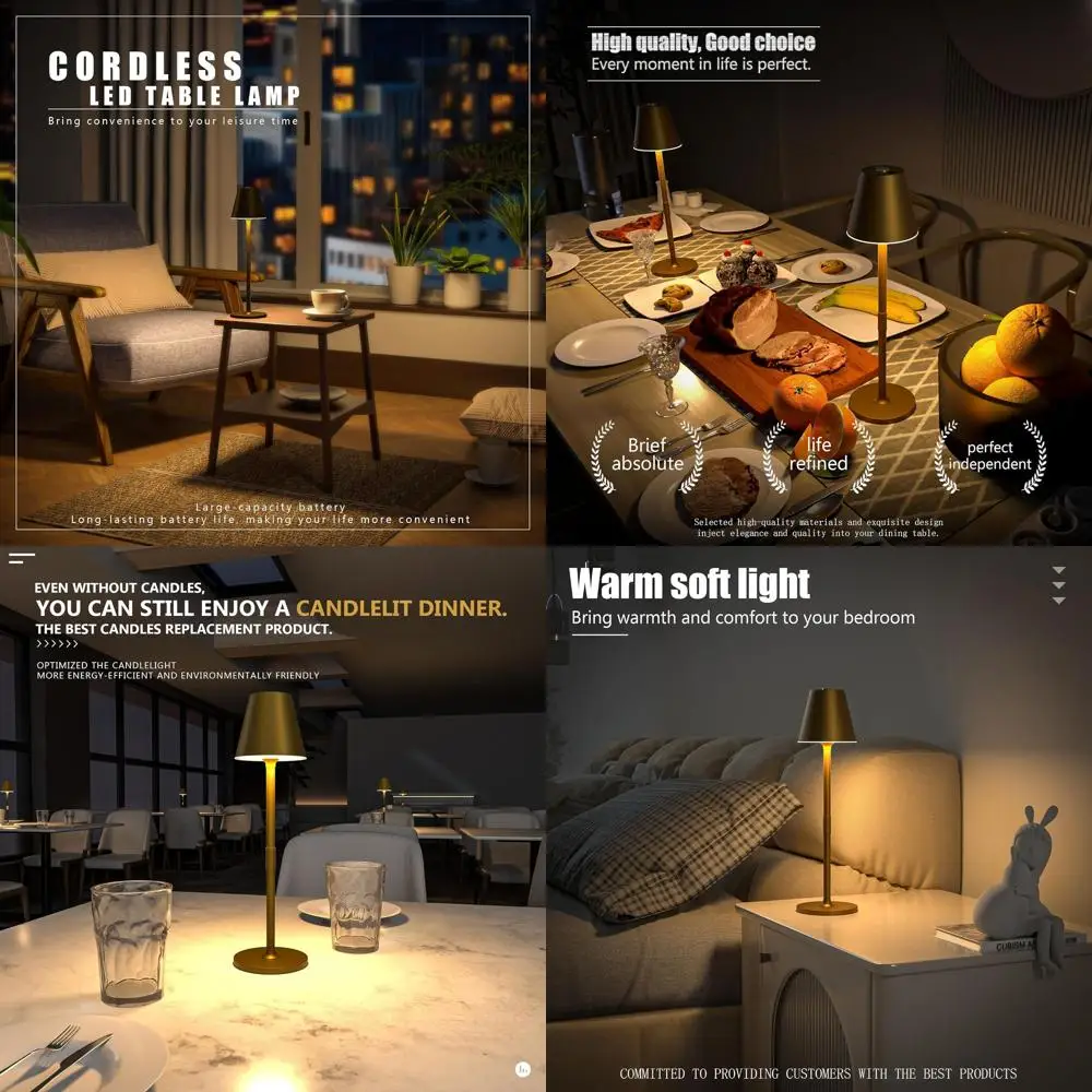 Wireless LED Desk Lamp with 4000mAh Battery, 3-Level Brightness, Modern Design for Home & Restaurant Use (Set of 4 in Bronze)
Wireless LED Desk Lamp with 4000mAh Battery, 3-Level Brightness, Modern Design for Home & Restaurant Use (Set of 4 in Bronze)