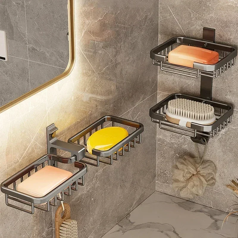 Toilet soap box, non perforated space aluminum bathroom shelf, wall mounted drip water soap holder, household soap box
Toilet soap box, non perforated space aluminum bathroom shelf, wall mounted drip water soap holder, household soap box