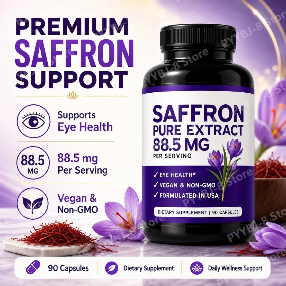 Saffron Extract Capsules 90 Count, Vegan Non-GMO Gluten Free Dietary Supplement for Mood Energy and Eye Health Support
Saffron Extract Capsules 90 Count, Vegan Non-GMO Gluten Free Dietary Supplement for Mood Energy and Eye Health Support