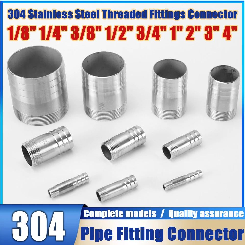 BSP Hose Tail Barb 1/8" 1/4" 3/8" 1/2" 3/4" 1" 2" 3" 4" 304 Stainless Steel Threaded Fittings Connector For Water, Oil And Air
BSP Hose Tail Barb 1/8" 1/4" 3/8" 1/2" 3/4" 1" 2" 3" 4" 304 Stainless Steel Threaded Fittings Connector For Water, Oil And Air