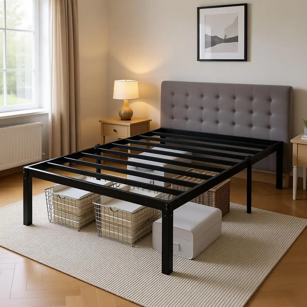14 Inch Metal Platform Bed with Storage, No Box Spring, Easy Assembly, Black
14 Inch Metal Platform Bed with Storage, No Box Spring, Easy Assembly, Black