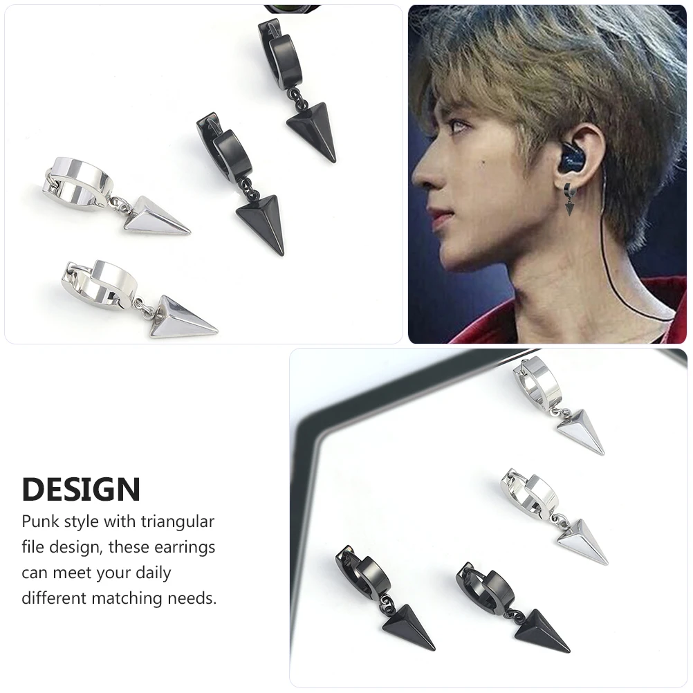 3 Pcs Titanium Steel Earrings Unisex Hip Hop Punk Triangle Metal Jewelry Accessories Safe Comfortable Couples Wear
3 Pcs Titanium Steel Earrings Unisex Hip Hop Punk Triangle Metal Jewelry Accessories Safe Comfortable Couples Wear