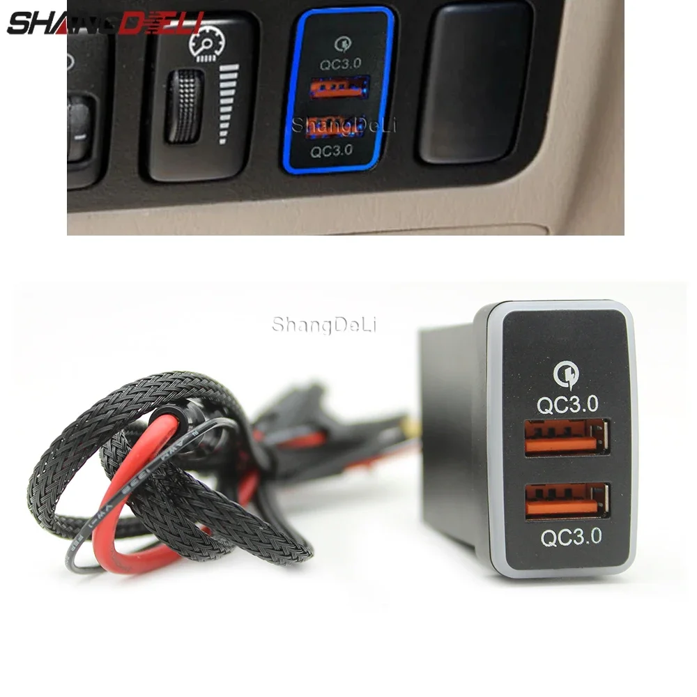 Car Charger TYPE-C PD USB Dual Socket Cell Phone Charger Adapter For Toyota FJ Cruiser PRADO 120 Hilux 2007-2014 Accessories
Car Charger TYPE-C PD USB Dual Socket Cell Phone Charger Adapter For Toyota FJ Cruiser PRADO 120 Hilux 2007-2014 Accessories