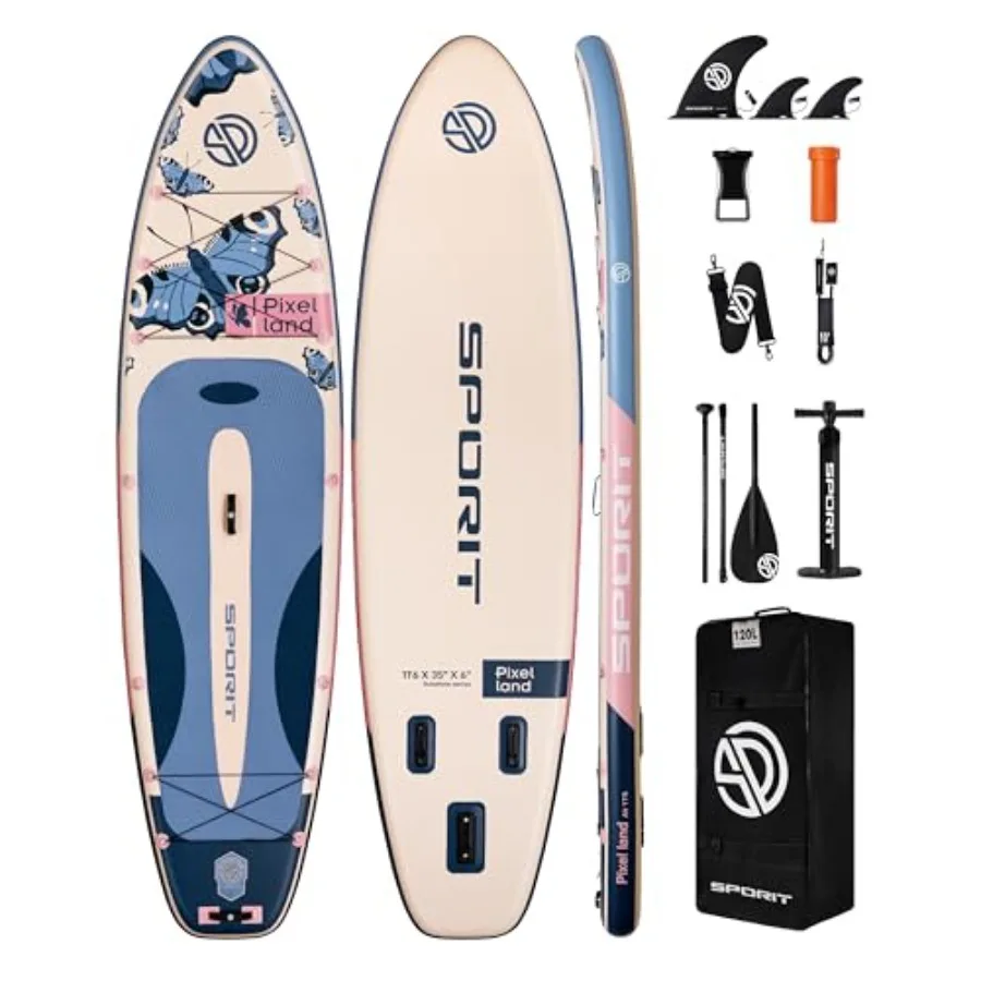 Adults' inflatable paddle board for lakes and rivers PVC material blue color extra wide 35 for superior stability and 450 lb ca
Adults' inflatable paddle board for lakes and rivers PVC material blue color extra wide 35 for superior stability and 450 lb ca