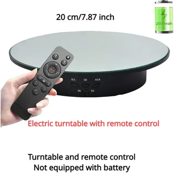 3 Speeds Electric Rotating Display Stand Mirror 360 Degree Turntable Jewelry Holder Battery/USB Power for Photography Shooting