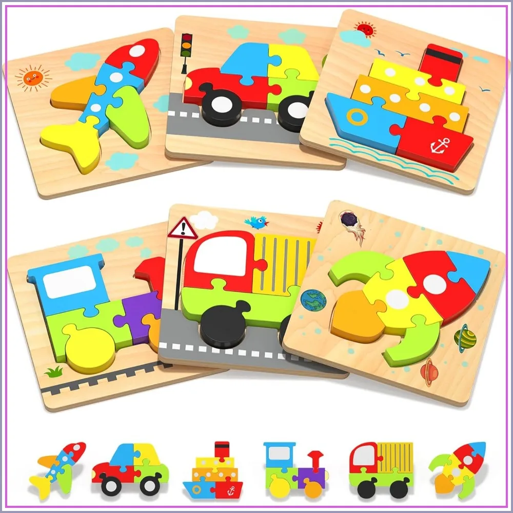 Wooden Toddler Puzzles Gifts Toys for 1 2 3 Years Old Boys Girls, 6 Vehicle Shape Montessori Toys Educational Blocks Kids Toys Gift Baby Learning Toy Age 1-3, 2-4
Wooden Toddler Puzzles Gifts Toys for 1 2 3 Years Old Boys Girls, 6 Vehicle Shape Montessori Toys Educational Blocks Kids Toys Gift Baby Learning Toy Age 1-3, 2-4