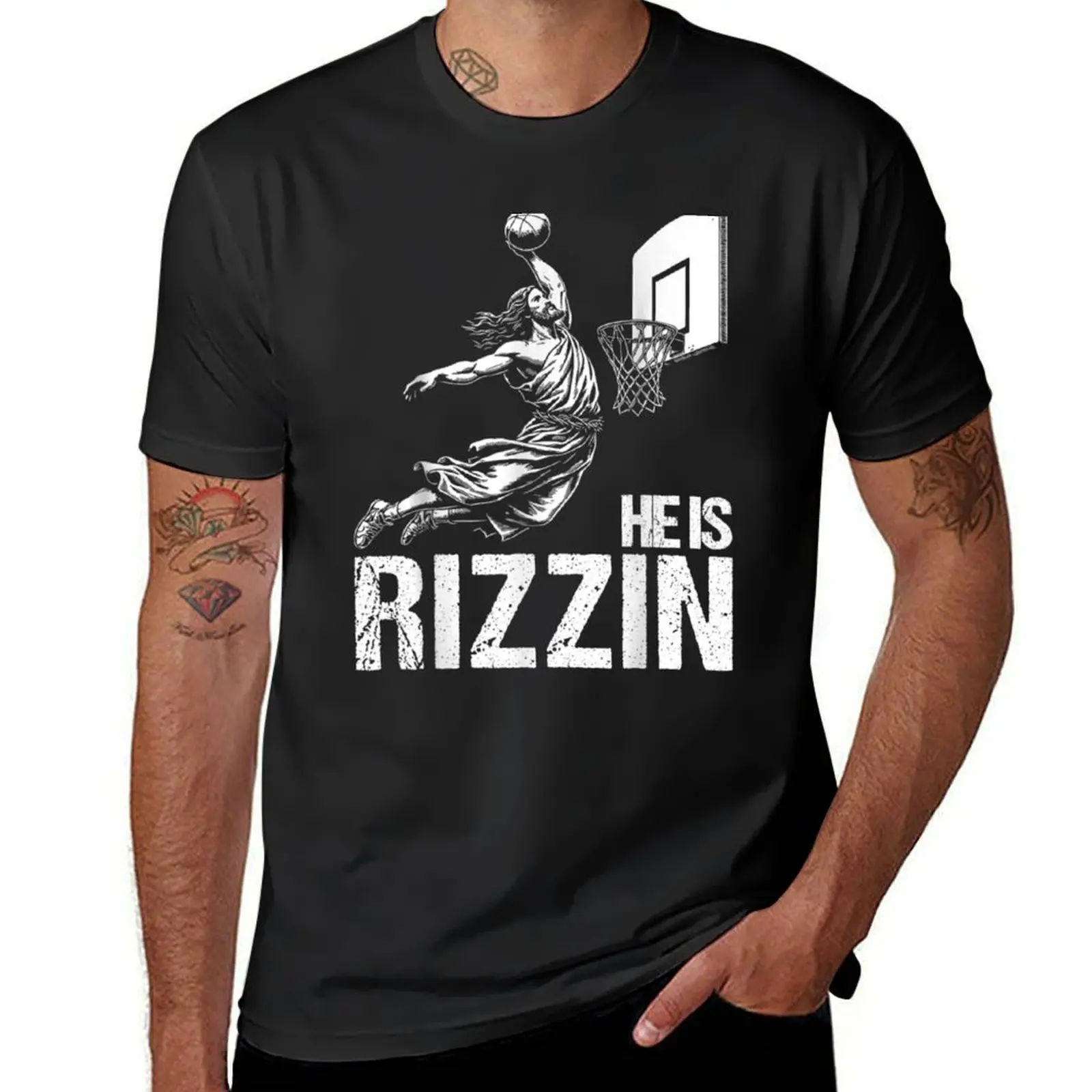 He Is Rizzin Jesus playing Basketball T-Shirt funnys anime black t-shirts for men
He Is Rizzin Jesus playing Basketball T-Shirt funnys anime black t-shirts for men