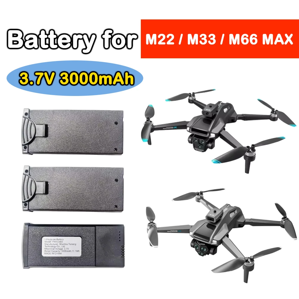 Аккумулятор высокой емкости 3.7V 3000mAh для GPS-дронов M22 MAX / M33MAX / M66MAX / K19 MAX, запчасть/аксессуар
Аккумулятор высокой емкости 3.7V 3000mAh для GPS-дронов M22 MAX / M33MAX / M66MAX / K19 MAX, запчасть/аксессуар