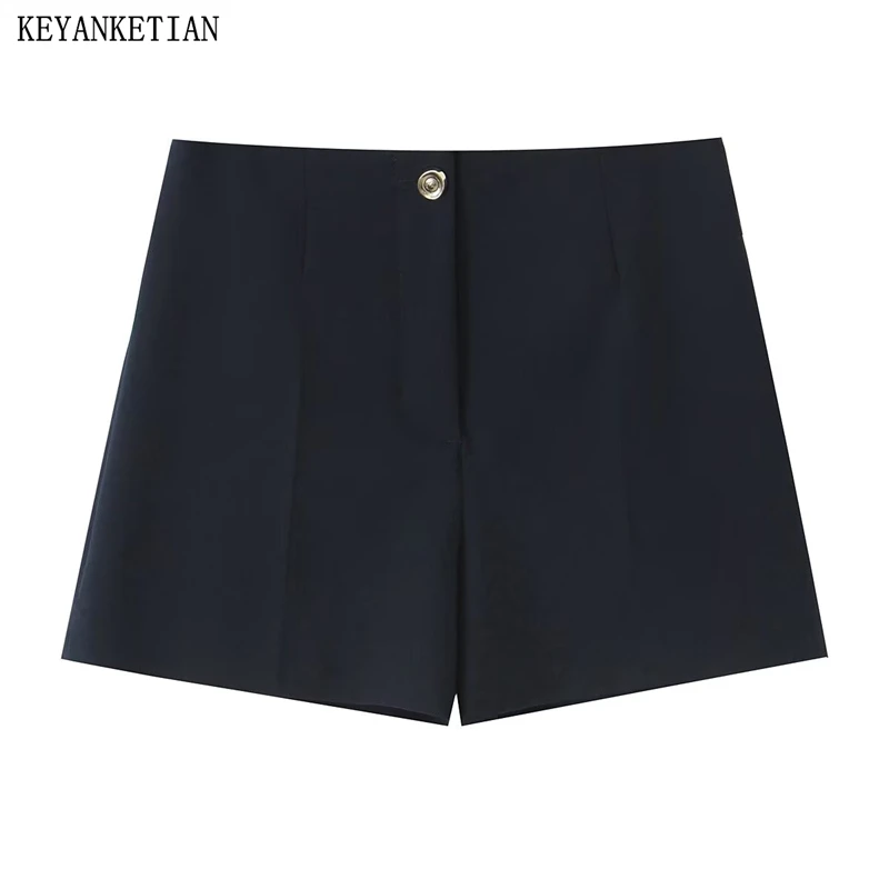 KEYANKETIAN 2025 Summer New Women's Navy blue Shorts Leisure style Zipper High Waist Slim Straight Pants Basic Casual Hot Shorts
KEYANKETIAN 2025 Summer New Women's Navy blue Shorts Leisure style Zipper High Waist Slim Straight Pants Basic Casual Hot Shorts
