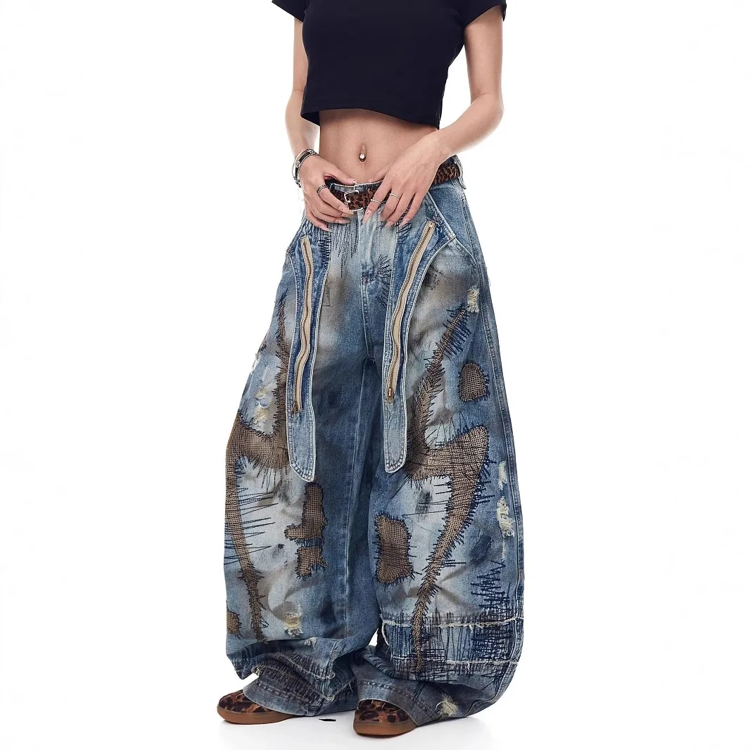 Y2K Low Waist Baggy Jeans for Women Vintage Dirty Wash Bootcut Trousers 2025 Spring Grunge Streetwear Plus Size Distressed Denim
Y2K Low Waist Baggy Jeans for Women Vintage Dirty Wash Bootcut Trousers 2025 Spring Grunge Streetwear Plus Size Distressed Denim