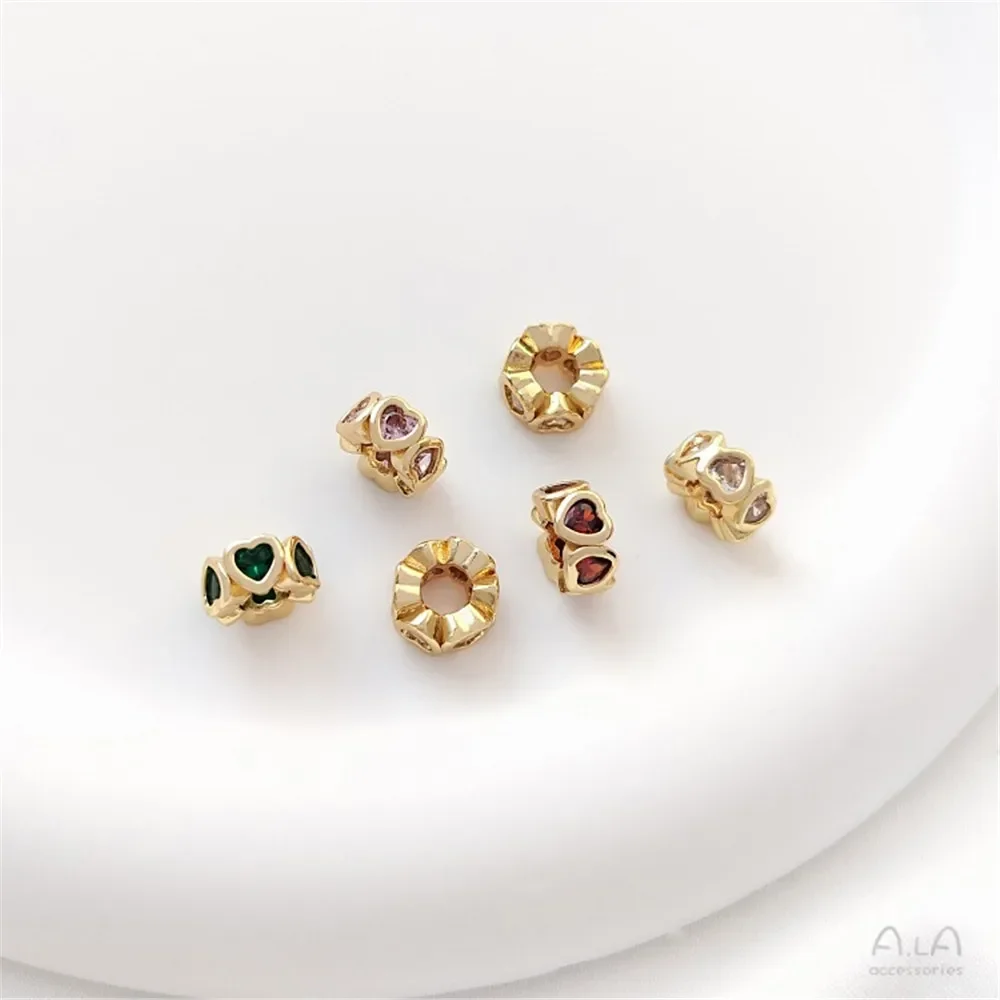 14K Gold-plated Heart Zircon Bead Ring Love Through-hole Diamond Ring Handmade Bracelet Necklace Jewelry Accessories K043
14K Gold-plated Heart Zircon Bead Ring Love Through-hole Diamond Ring Handmade Bracelet Necklace Jewelry Accessories K043