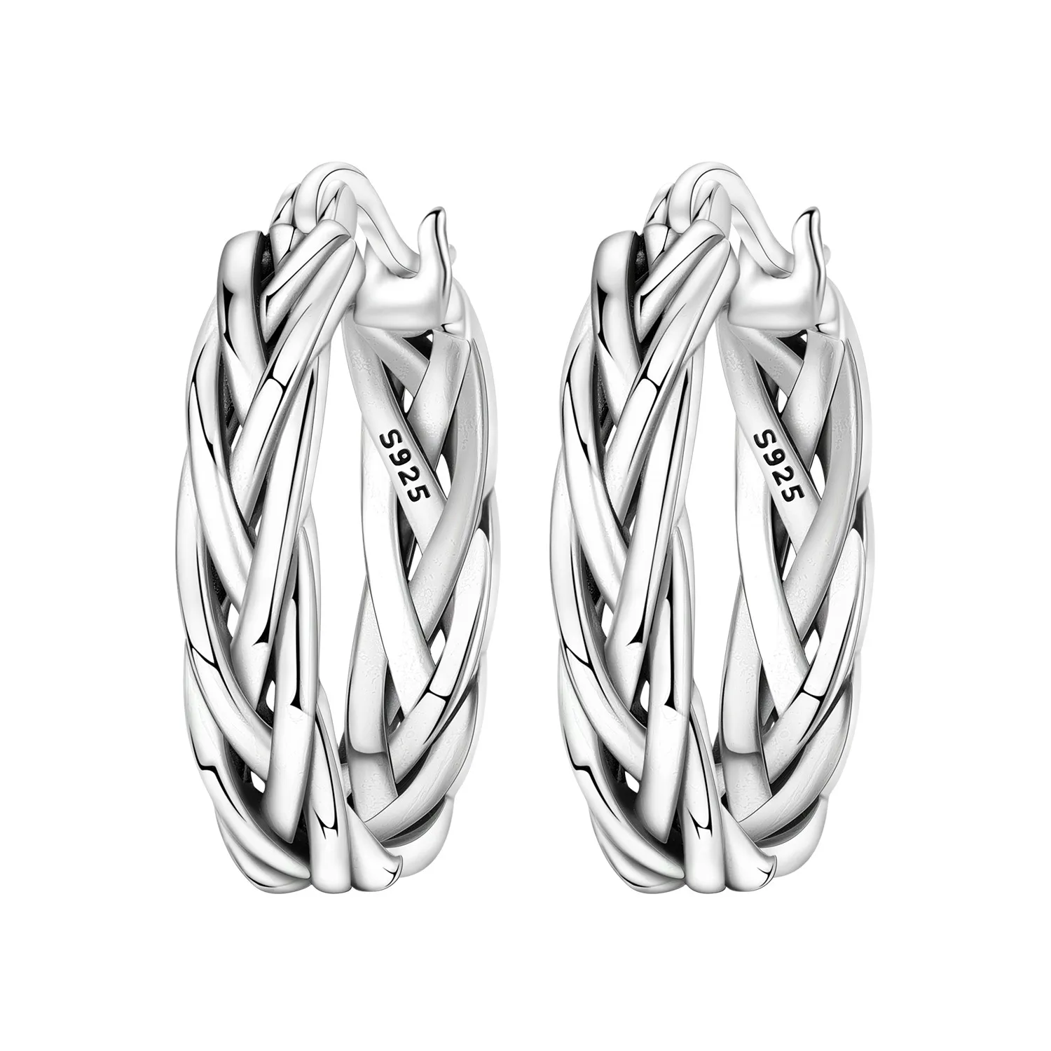 PANPOKI S925 Sterling Silver Basic Woven Earrings Hoop Earrings Women Jewelry Original Trendy Anniversary Gifts
PANPOKI S925 Sterling Silver Basic Woven Earrings Hoop Earrings Women Jewelry Original Trendy Anniversary Gifts