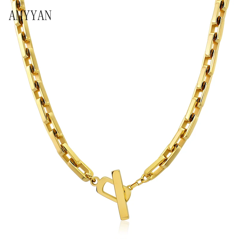 Unisex Vintage T buckle square link necklace 18K Gold plated stainless steel necklaces 45cm chain jewelry gift for women man
Unisex Vintage T buckle square link necklace 18K Gold plated stainless steel necklaces 45cm chain jewelry gift for women man