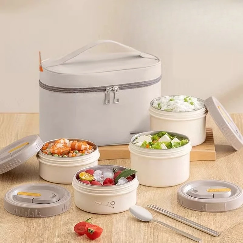 316L stainless steel thermal insulation lunch box bucket can be heated in microwave oven and students bring meals to work. Porta
316L stainless steel thermal insulation lunch box bucket can be heated in microwave oven and students bring meals to work. Porta