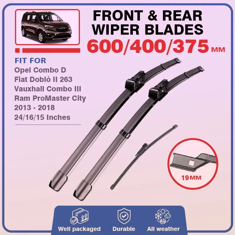 Front / Rear Wiper Windshield Blades For Opel Combo D Fiat Doblo II 263 Vauxhall Combo III 2013 - 2018 Windscreen Accessories
Front / Rear Wiper Windshield Blades For Opel Combo D Fiat Doblo II 263 Vauxhall Combo III 2013 - 2018 Windscreen Accessories