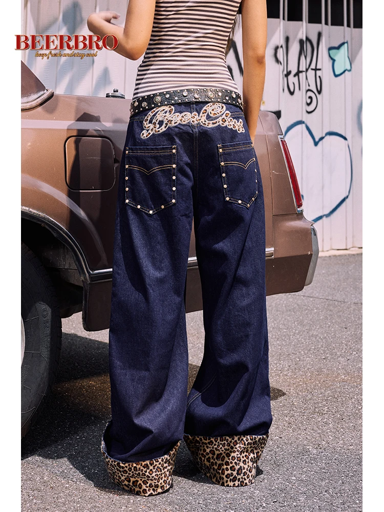 BeerBro American Retro Loose Leopard Print Embroidery Heavy Work Denim Pants Women Slim Wide Leg Draping Long Trousers
BeerBro American Retro Loose Leopard Print Embroidery Heavy Work Denim Pants Women Slim Wide Leg Draping Long Trousers