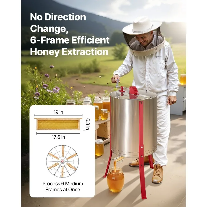Manual Honey Extractor 6 Frame Beekeeping Honeycomb Spinner Stainless Steel
Manual Honey Extractor 6 Frame Beekeeping Honeycomb Spinner Stainless Steel