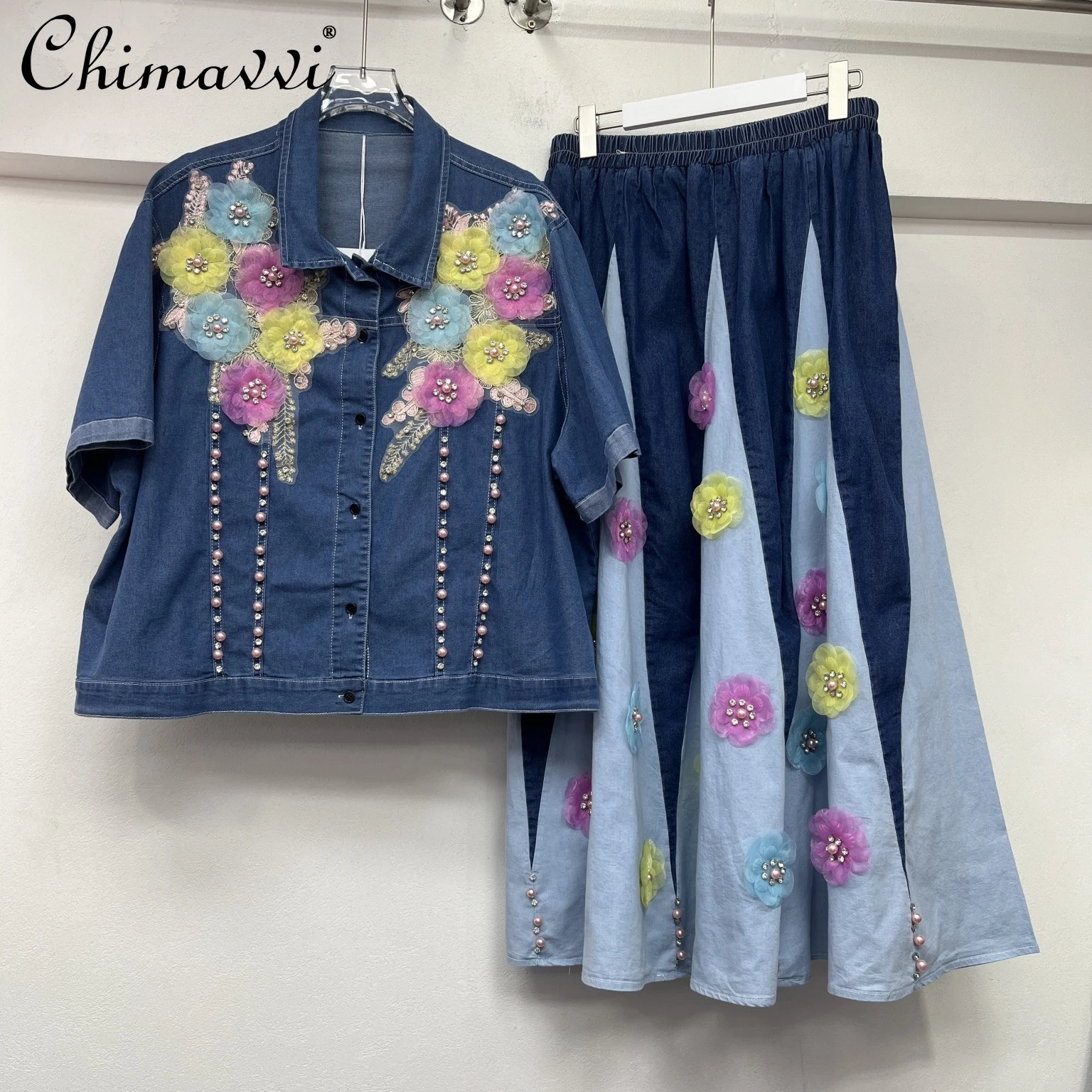 Summer New Heavy Handmade 3D Flower Color Denim Jacket Color Matching Denim Skirt Two-piece Set 2025 Women's Skirt Sets
Summer New Heavy Handmade 3D Flower Color Denim Jacket Color Matching Denim Skirt Two-piece Set 2025 Women's Skirt Sets