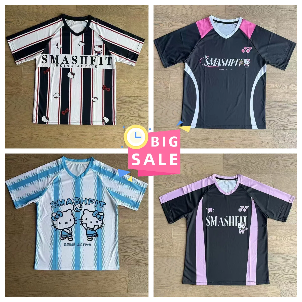 New Striped Contrasting Color Hellokitty Badminton Jersey Women's Short-sleeved Top Breathable Quick-drying Jersey Couple
New Striped Contrasting Color Hellokitty Badminton Jersey Women's Short-sleeved Top Breathable Quick-drying Jersey Couple