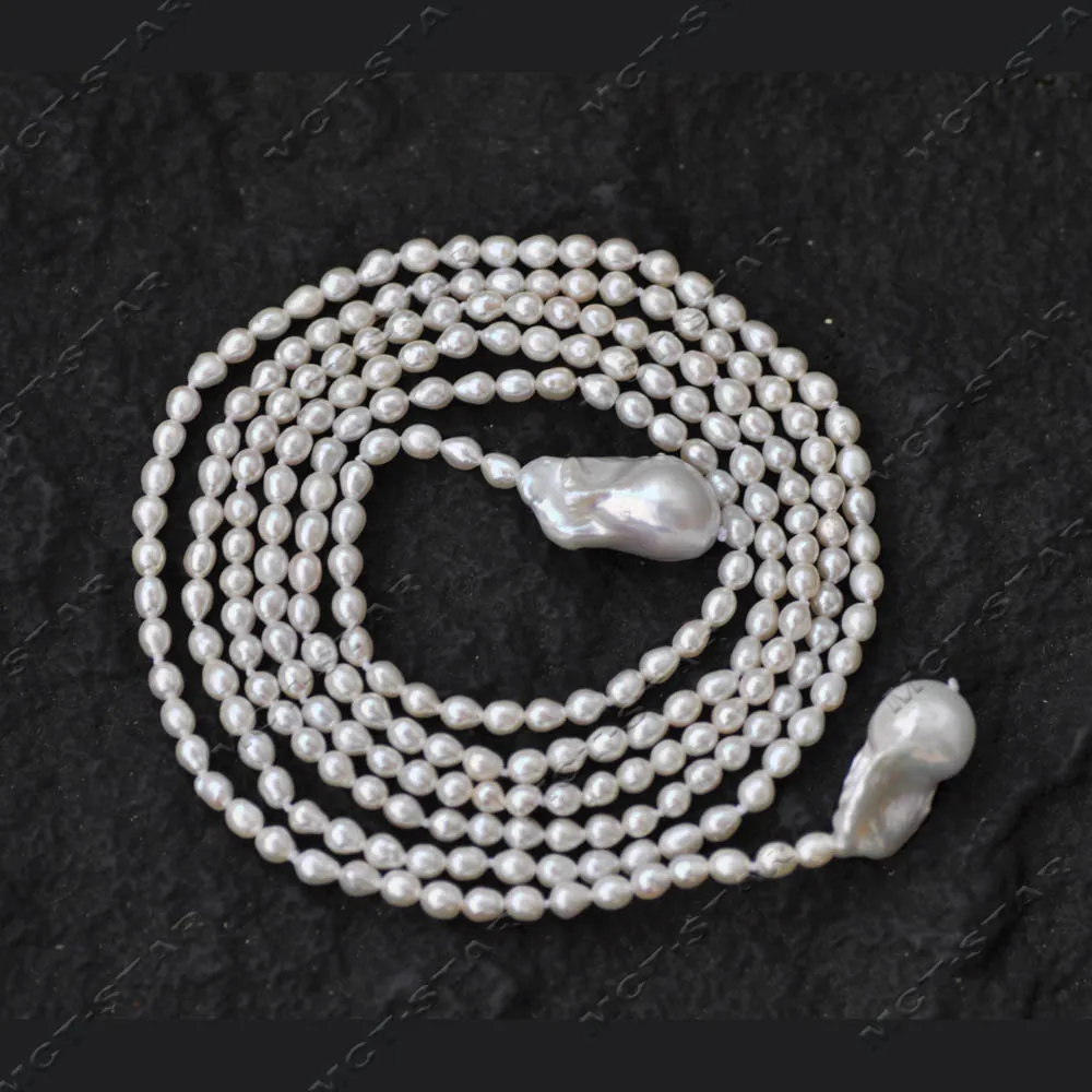 MTC·STAR 48" 25mm White Rice Baby Freshwater Pearl Necklace Baroque Keshi Pearl Pendant (Z14608)
MTC·STAR 48" 25mm White Rice Baby Freshwater Pearl Necklace Baroque Keshi Pearl Pendant (Z14608)