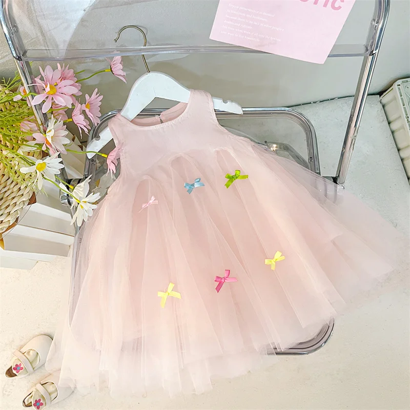Kids Dresses For Girls Pink Lace Sweet Princess Girls Mesh Dress Summer Children's Sleeveless Party Dresses For Baby Sundress
Kids Dresses For Girls Pink Lace Sweet Princess Girls Mesh Dress Summer Children's Sleeveless Party Dresses For Baby Sundress
