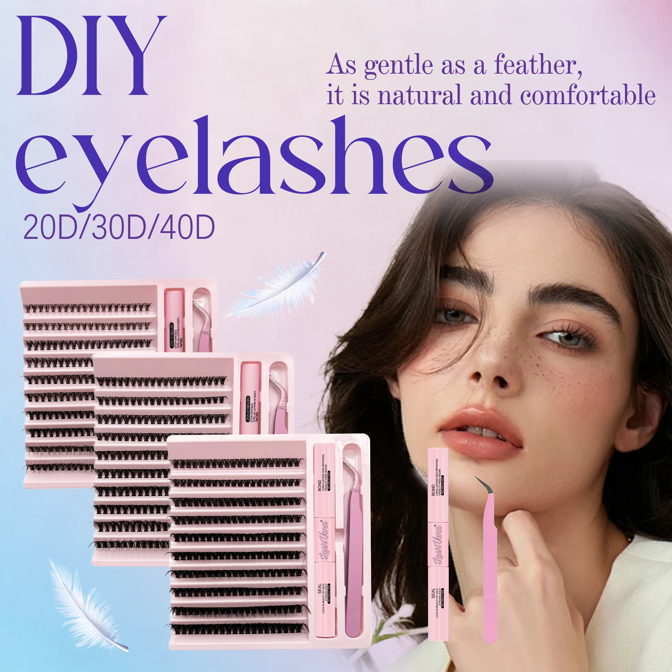 200 clusters of D-shaped 8-14mm false eyelashes, daily natural style, essential for classes, commuting, and dating.
200 clusters of D-shaped 8-14mm false eyelashes, daily natural style, essential for classes, commuting, and dating.