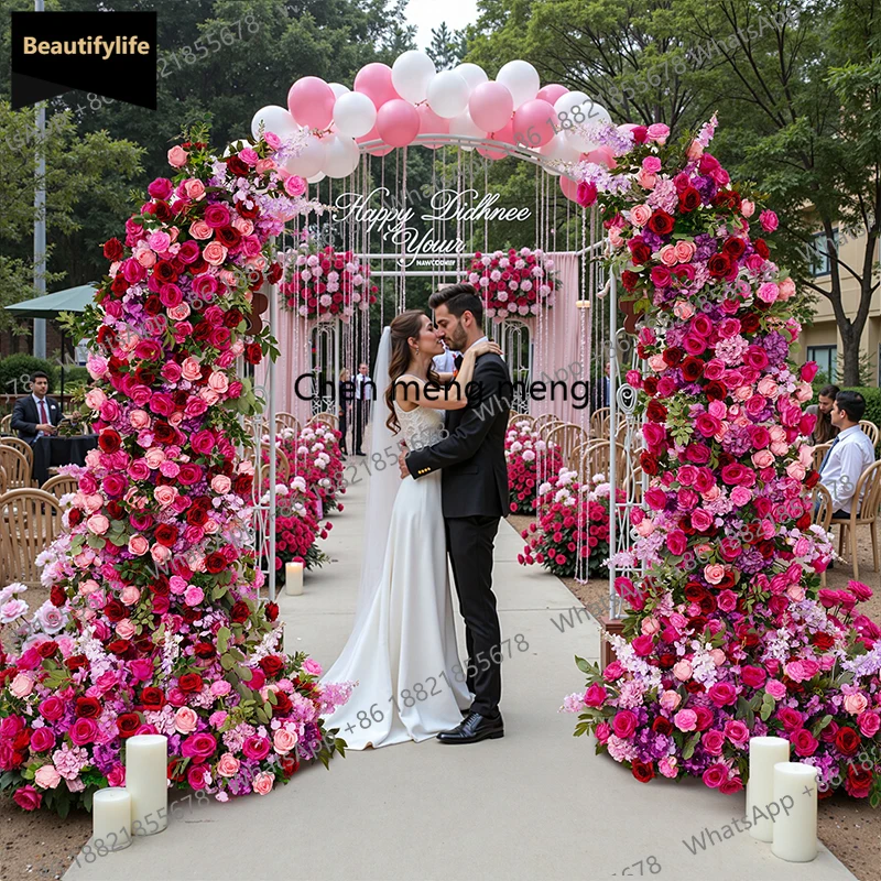 Luxury Pink Purple Flower Row Runner Decor Wedding Backdrop Horn Arch Frame Floral Arrangement Birthday Party Event Props b567
Luxury Pink Purple Flower Row Runner Decor Wedding Backdrop Horn Arch Frame Floral Arrangement Birthday Party Event Props b567