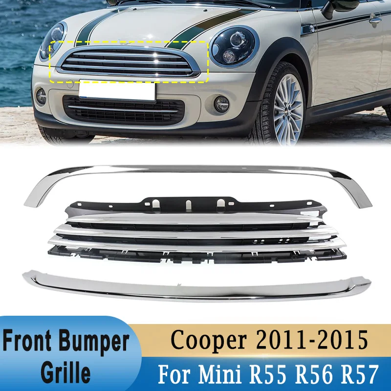 Хромированный передний бампер, центральная гоночная решетка, накладка на решетку радиатора для Mini R55 R56 R57 2011-2015 (не для Cooper S/JCW) 51117317264
Хромированный передний бампер, центральная гоночная решетка, накладка на решетку радиатора для Mini R55 R56 R57 2011-2015 (не для Cooper S/JCW) 51117317264