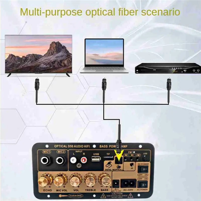 T81C! Bluetooth Digital Amplifier Board with Optical Audio Input Karaoke Amplifier Home/Car Subwoofer Amplifier Board(EU Plug)
T81C! Bluetooth Digital Amplifier Board with Optical Audio Input Karaoke Amplifier Home/Car Subwoofer Amplifier Board(EU Plug)