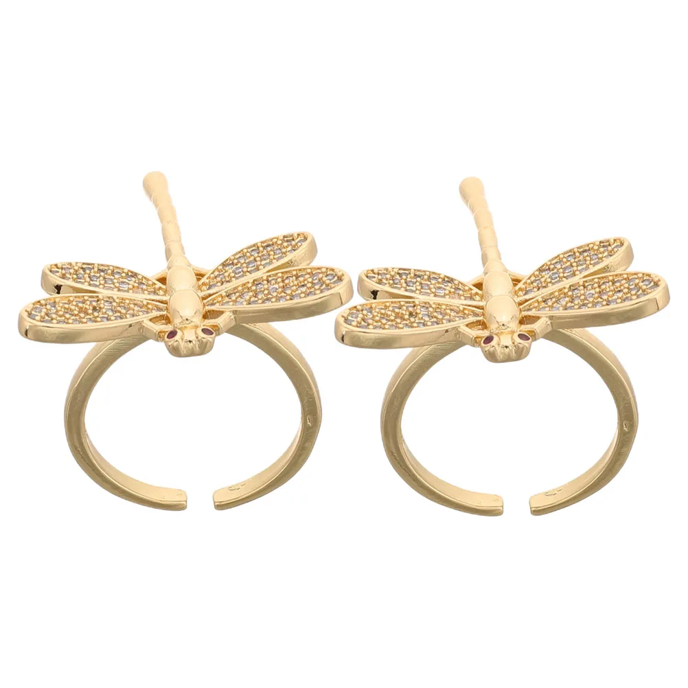 2pcs Open Ring For Women Copper Plated Zircon Jewelry Dragonfly Ring for Women Party Daily Wedding Accessories
2pcs Open Ring For Women Copper Plated Zircon Jewelry Dragonfly Ring for Women Party Daily Wedding Accessories