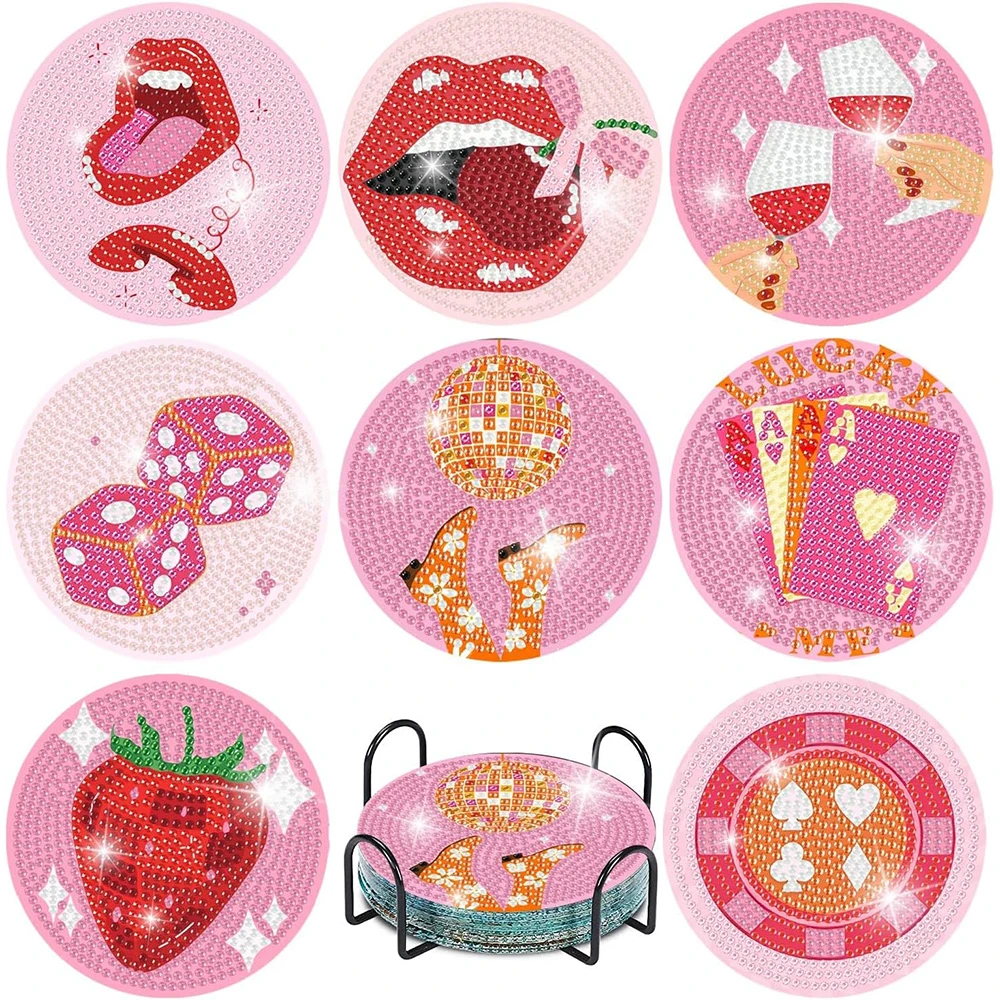 8Pcs Retro Funny Drinks Diamond Art Painting Coasters with Holder,Pink Vintage 5D DIY Diamond Paintings Coasters Kit Tablemat
8Pcs Retro Funny Drinks Diamond Art Painting Coasters with Holder,Pink Vintage 5D DIY Diamond Paintings Coasters Kit Tablemat